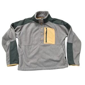 Prana Peak Fleece Snap Up Pullover Sweatshirt Colorblock Size L